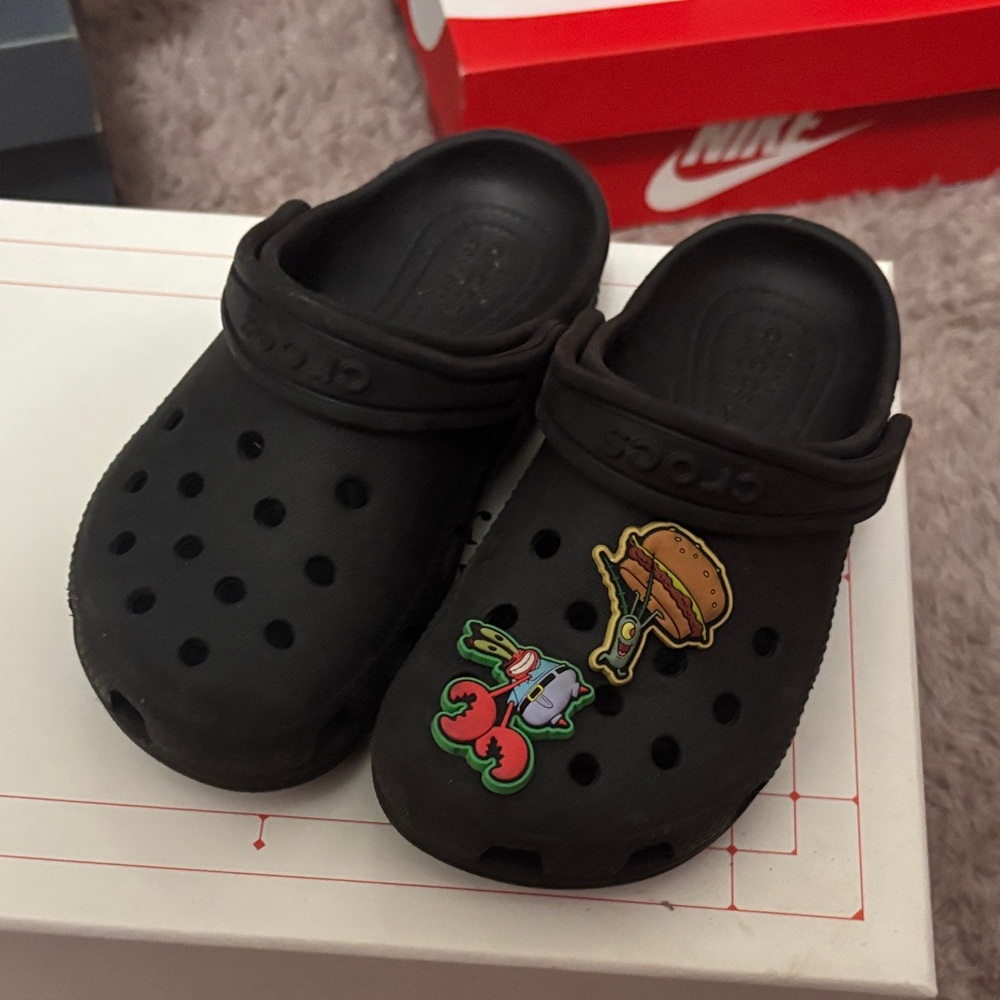 CROCS Black Clogs . Charms Not Included